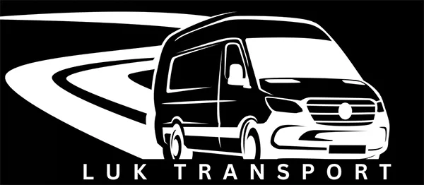 Luk Transport logo: a van on a winding road